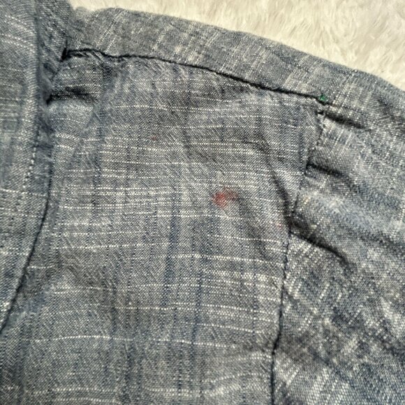 Aventura Womens Organic Cotton Long-Sleeve Button-Up Pullover Shirt Top XL Blue - Picture 8 of 9